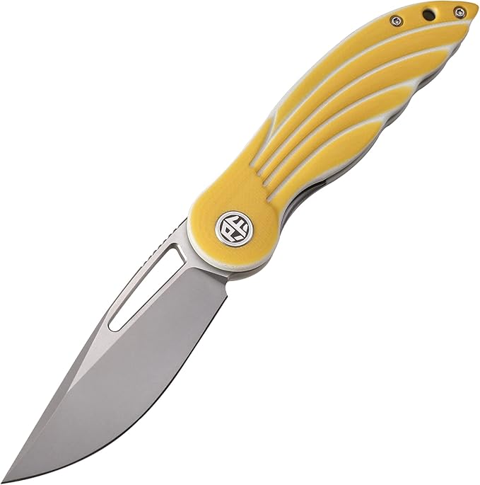Petrified fish PFE06 Nightingale3.07 14C28N Blade87g G10 Handle Front Flipper Liner lock Folding knife (Yellow)