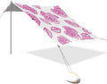 Beach Canopy with Windproof Ropes &amp Sandbags Beach Tent Sun Shade Sun Shelter for Camping Trips Fishing Backyard Fun or Picnics Roses