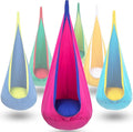 Y- STOP Kids Pod Swing Seat Hanging Hammock Chair Swing with Inflatable Pillow Sensory Swing Chair with Pocket for Outdoor and Indoor (Pink and Blue) pcs