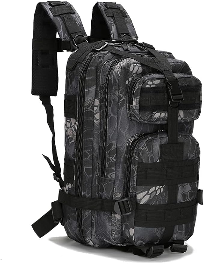 Military Tactical Backpack Rucksacks 3 Day Assault Pack for Hunting Trekking Camping Outdoor (Python Pattern Black)