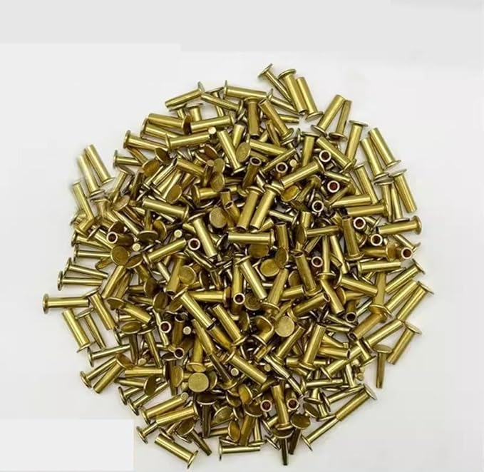 15 Sets 4MM Brass and Stainless Screw Rivets are Suitable for Kitchen Knife Handle Attachment(Brass)