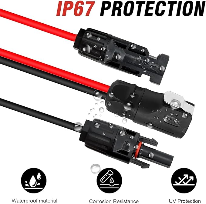 10AWG 2 Pin Power Industrial Circular Connector Replacement for Furrion Solar Plug Suitable for RV Solar Ports and Solar Panel Suitcases