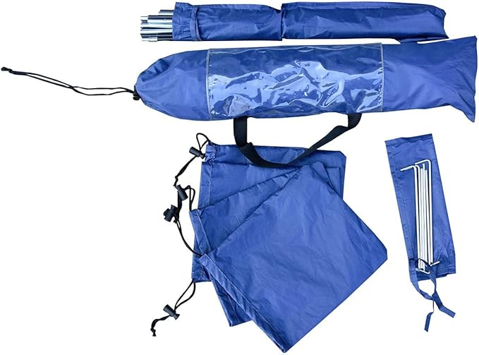 Blue Medium Beach Tent Sun Shelter for 2-3 Person Summer Vacation | Easy Setup Outdoors Canopy Cabana with Carry Bag Travel Family Weekend Holiday