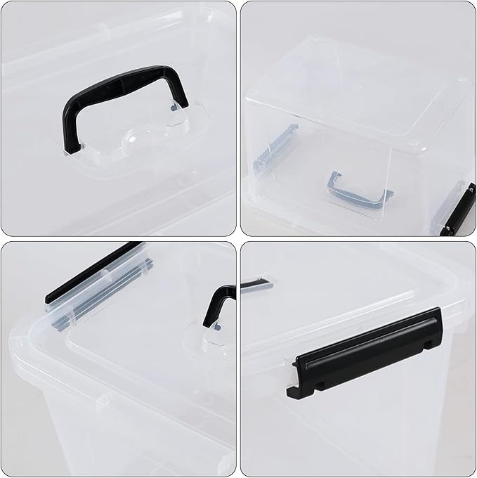 18 Qt. Plastic Storage Bins with Lids Clear Stackable Storage Containers for Organizing Durable Storage Box 4 Pack