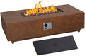 Afterglow Firepits All Terrafab External Gas Tank for Outdoor Use Rectangular 50000 Btu for Outside Patio Backyard Garden Rusty Brown