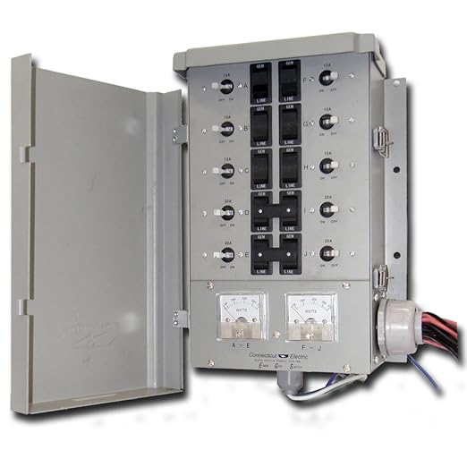 Connecticut Electric EGS107501G2 30Amp 10 Circuit G2 Manual Transfer Switch