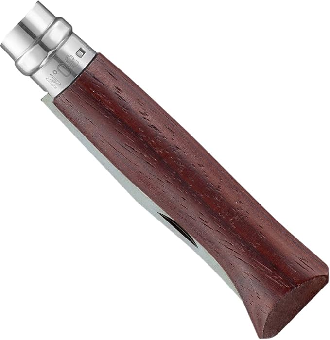 OPINEL No.06-No.09 Premium Woods Stainless Steel Folding Pocket Knife Made in France (No.08/Padouk)