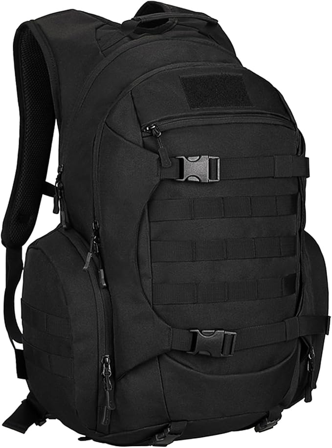 Tactical Travel Backpack Large Military Tactical Assault Pack 3 Day Heavy Duty Camping Rucksack 45L Hiking Bags (Black)
