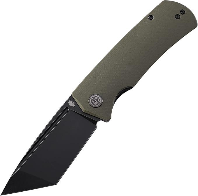 Petrified fish PFP01T Beluga3.58 K110 Stonewashed Blade 170g G10 Handle Front Flipper Liner lock Folding knife (Green G10 Black Stonewashed)
