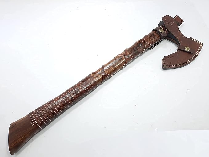 Custom Handmade High Carbon Steel Axe Viking Axe with Leather Sheath.