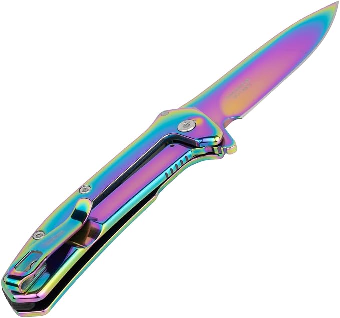 Kershaw Outcome Pocket Knife Silver 2.8 Inch Stainless Steel Drop Point Blade EDC with Assisted Opening Reversible Pocketclip Everyday Carry Pocket Knife for Men and Women