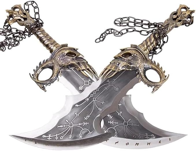 Forest Hunting | God of Wars Blades of Chaos Metal God of Wars GOW Blades of Chaos Sword Twin Blades Sword Kraatos Metal Cosplay Weapon Prop 1:1 Replic Viking Gifts Men (Blades of Chaos Sword)