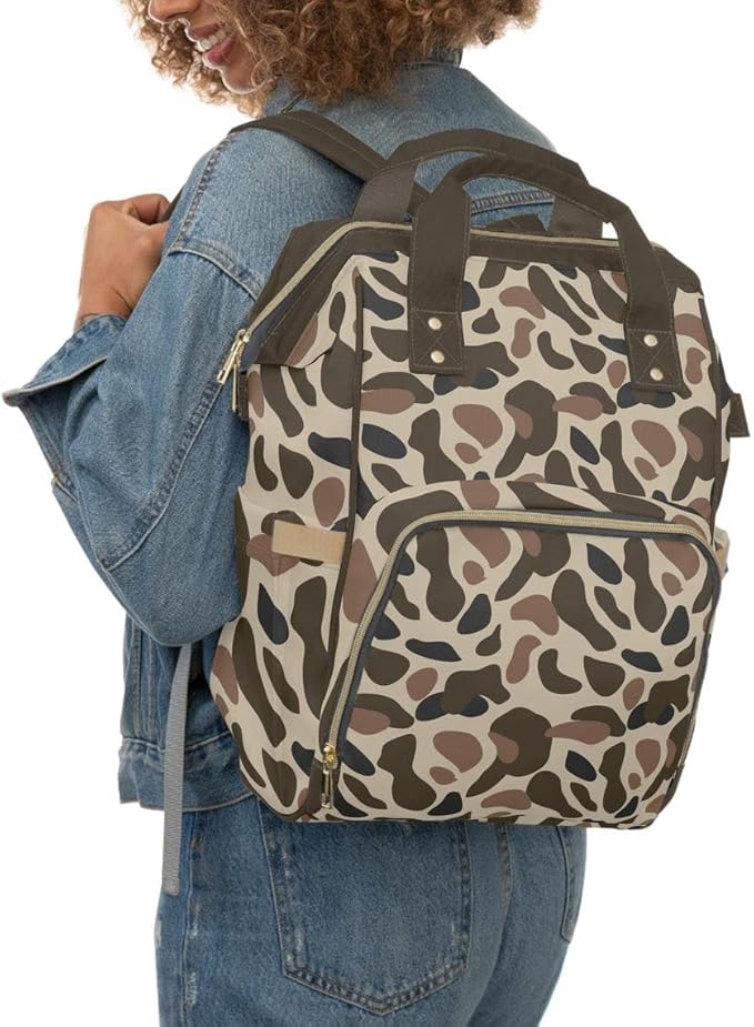 Old School Camo Backpack/Camo Diaper bag/Trendy Camo Travel Bag