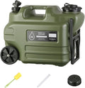 7.4 Gallon Water Jug 28L Portable Water Container with Wheel &amp Pull Handl Spigot Cleaning Brush Detachable Hose &amp Extra Lid BPA-Free Camping Hydration Canteen Outdoor Tank Storage PE - G
