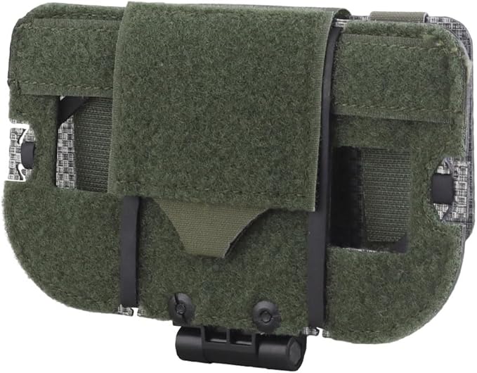 Let Me Be Airsoft Plate Carrier Molle Phone Carrier Outdoor Lightweight Navigation BoardWide Angle Foldable Phone Holder Chest Rig Hovering Mount Tactical Vest Accessory (Ranger Green)