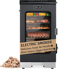 EAST OAK 30 Electric Smoker for Outdoors | Built-in Meat Probe &amp Clear Viewing Window | Side Chip Loader for 6x Longer Uninterrupted Smoking | 725 sq in Cooking Area for Bigger Batches Night Blu