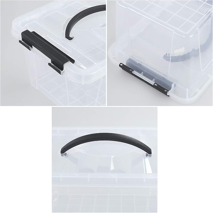 6-pack Clear Storage Boxes Latching Storage Bins with Lids 11.02'' x 7.71'' x 5.7''