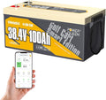 Power Queen LiFePO4 Battery 36V 100Ah Bluetooth Lithium Battery 15000+ Cycles Group 8DLow Temp Protection for 36V-72V Electric Outboard Motors Marine Golf Cart E-Z-GO TXT Off-Grid Home Energy