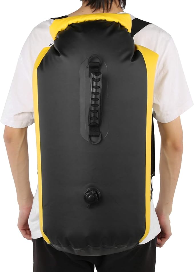 60L Inflatable Backpack Swimming Drifting Bag for Rafting Storage Transparent PVC Dry Bag with Double Air Nozzle Lightweight and Durable Comfortable Grip Easy Charging and