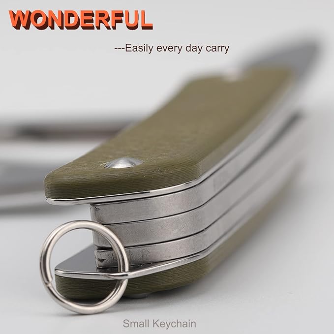 Ruike Keychain Small Pocket KnifeFolding 6 in 1 Multitool12C27 Steel StainlessG10 HandleMini EDC Tactical Camping Army Tac Survival Hunting GearKey Compact ScissorsScrewdriverBottle Opener Tool