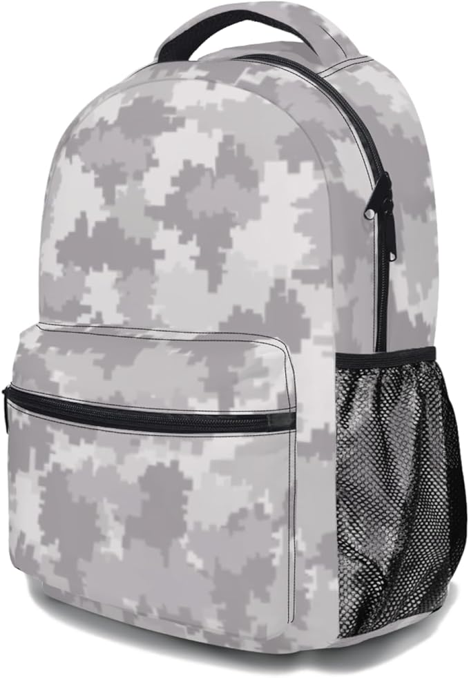 Boys Camo School Backpack Tactical Style Lightweight Bookbag 17.32 x 12.59 x 5.9 Inch for Ages 10 to 14 Middle School Students Durable Backpack for Back to School Daily Use