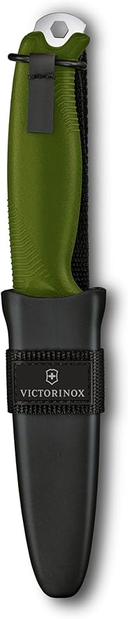 Victorinox Venture Fixed-Blade Full Tang Stainless Steel Outdoor Knife - Durable Olive Handle Swiss Army Knife That is Ideal for Camping and Survival