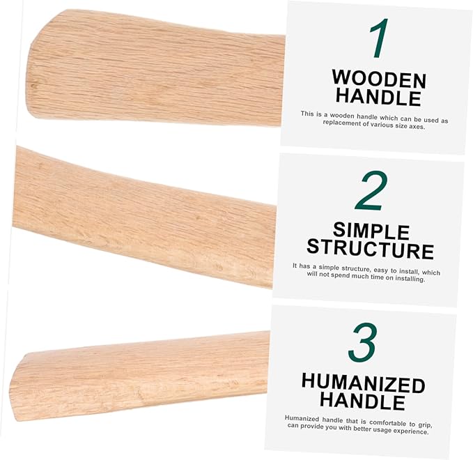 Wooden Axe Handle Replacement for Outdoor Camping 36-Inch Sturdy Wooden Grip Anti-Slip Design for Hatchets and Axes