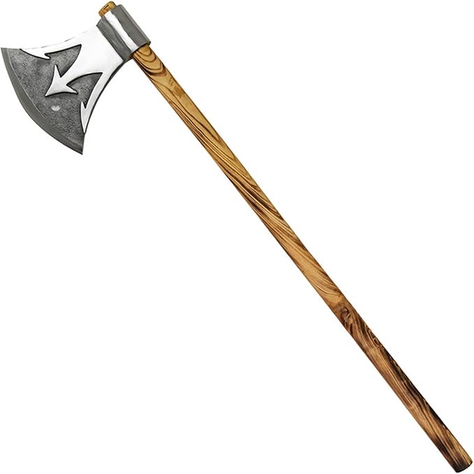 Armory Replicas™ Briny Deep Two-Handed Functional Axe – High Carbon Steel Blade with Trident Design &amp Sheesham Wood Handle 42
