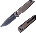 REALSTEEL SACRA Tac Pocket Knife Folding Knife Crossbar Lock 3.31 Böhler K110 Steel Blade Thumb Stud G10/Micarta Handle 2.58oz Deep-carry Pocket Clip EDC Outdoor Indoor Gifts for Men Women C