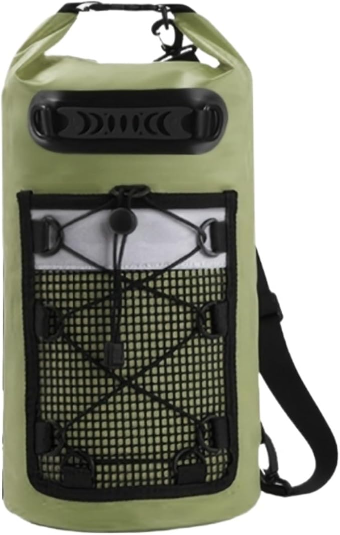 Waterproof Dry Bag 2pcs Swimming PVC Pack Dry Bag Backpack for Women Men 10L 20L Waterproof Shoulder Kayak Trekking Drifting Rafting Surfing Boating Bag for SwimmingBoating(10L Green)