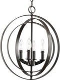 Progress Lighting Equinox Collection 4-Light Matching Glass New Traditional Sphere Pendant Light Antique Bronze