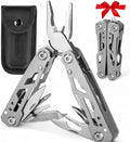 Multitool 18-in-1 Stainless Steel Multi Tool Pliers with Self-Locking Pocket Knife Nylon Sheath Professional (EDC) Multi-Tool for Survival Camping Hiking and Hunting Gifts for Men