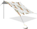 xigua Deer Beach Tent Sun Shelter with Carrying Bag - Silver Coated Oxford Fabric Beach Canopy for Beach Camping Fishing - Includes Windproof Ropes Sandbags &amp Stakes