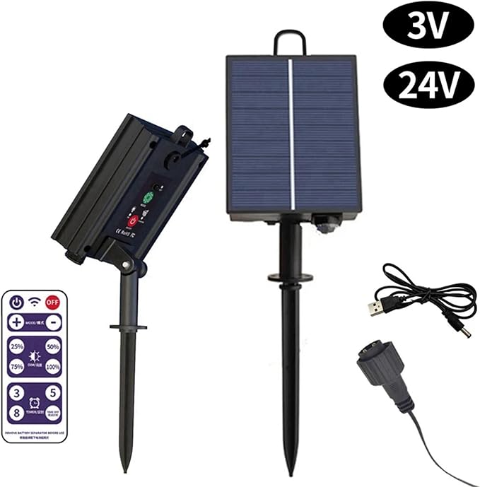 2X 1200mAh Solar Panel Control Box Kits Lithium Battery Panel for 3.7V 24V LED String Strip Lamp DC Charging