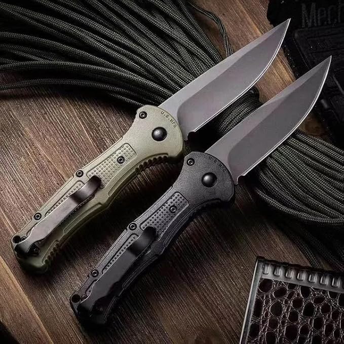 Outdoor Self Defense Pocket Knife 9070 Pocket Folding Knife D2 Steel Blade Non-Slip Fiberglass Handle EDC Multi-Functional Sharp Tactical Knife for Outdoor Tactical Survival and EDC