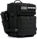 WOLFpak 25L Athletic Gym Backpack (Alpha Black) Durable 1000D Waterproof Oxford Material with MOLLE Webbing Laptop Pocket &amp Dual Cup Holders