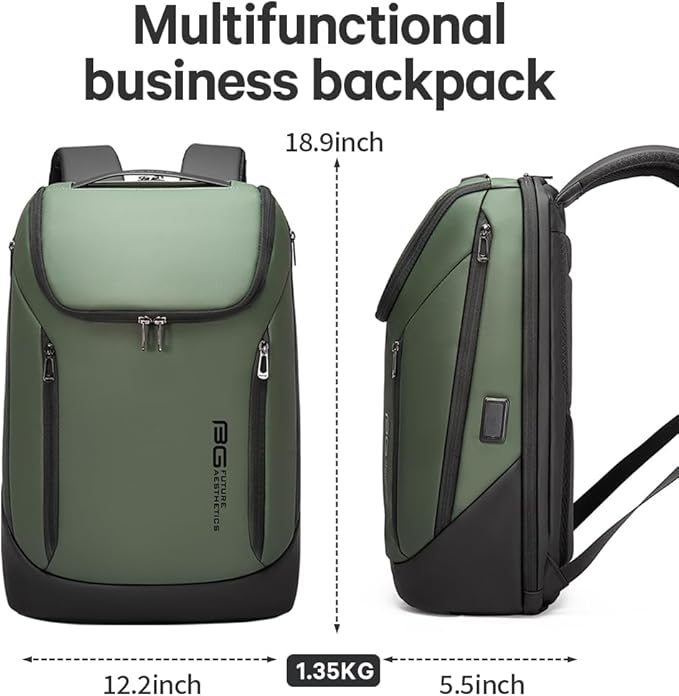BANGE Business Smart Backpack Waterproof fit 15.6 Inch Laptop Backpack with USB Charging PortTravel Durable Backpack