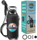 Pressurized Camping Shower (8L/2.1 Gal) – Portable Beach Shower for Surfing Camping &amp Van Life – Outdoor Rinse Kit with Hand Pump &amp 10 Spray Modes – Portable Water Sprayer Pets &amp Gear | A
