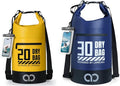Lamicall 20L &amp 30L Dry Bag Waterproof Backpack - [Zippered Pocket] Roll Top Waterproof Bag Navy Blue &amp Lemon Yellow