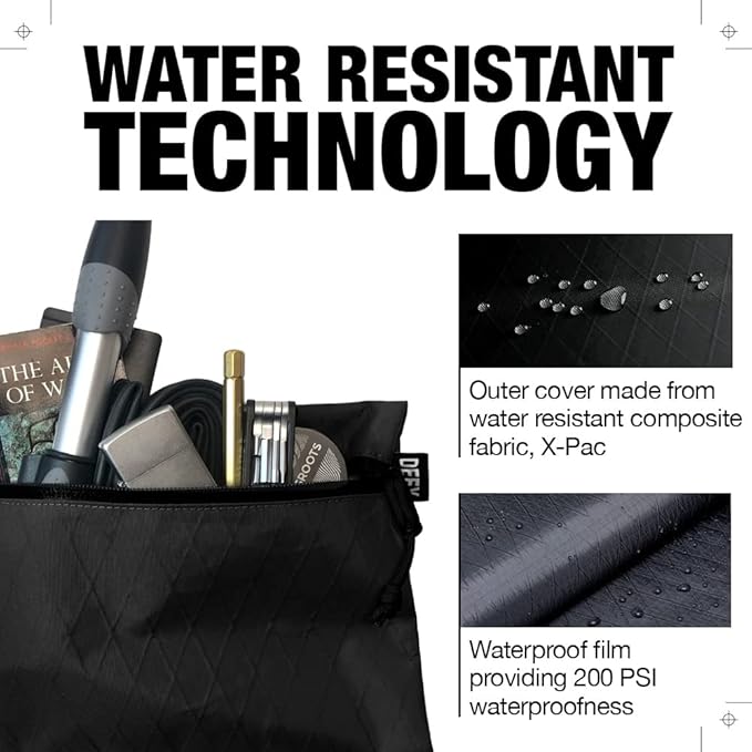 DEFY Project X-Pac Travel Pouch | Lightweight Nylon Organizer Pouch For Accessories | Premium Tech Wallet | Water Repellent Travel Organizer (Large Black)