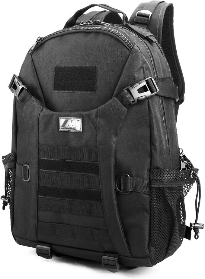 Tactical Military Assault 30L Travel Backpack Army 3-Day Assault Pack for Camping Hunting Trekking Outdoor Survival Range Molle Bag with Multi-Compartment Storage Black