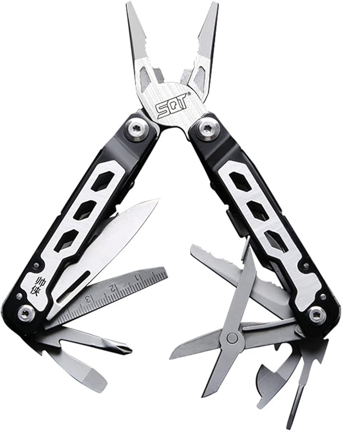 Portable Pocket Multi Tool Folding Multitool Pliers with Knife Saw Safety Lock Multi Tool for Survival Outdoor Camping Hiking Man's Gift