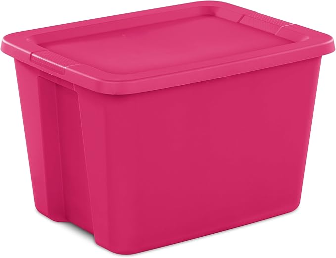 18-Gallon Plastic Storage Bins with Snap-on Lids – 8-Pack Home Organization Essential