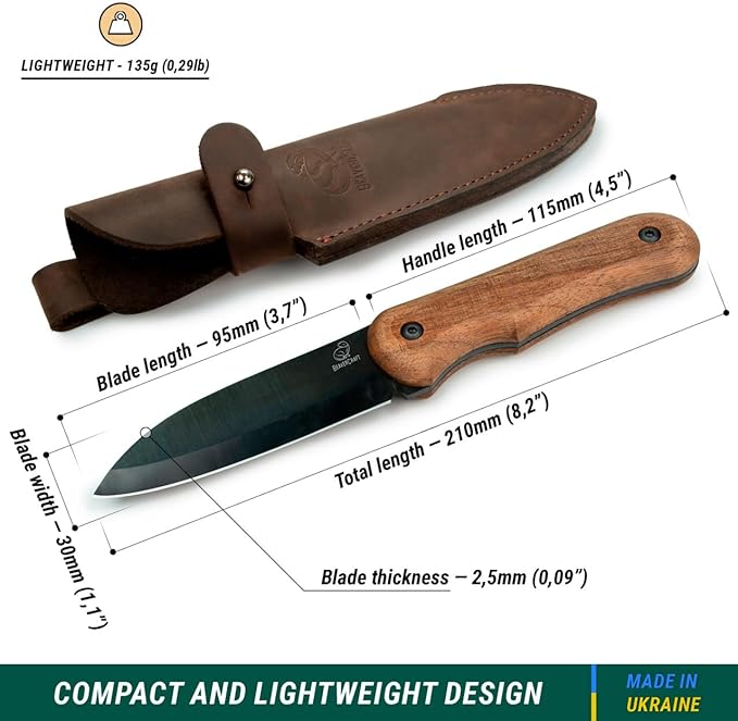BeaverCraft BSH5 Shadow Bushcraft Knife AX1 Hand Forged Hatchet Axe with Sheath