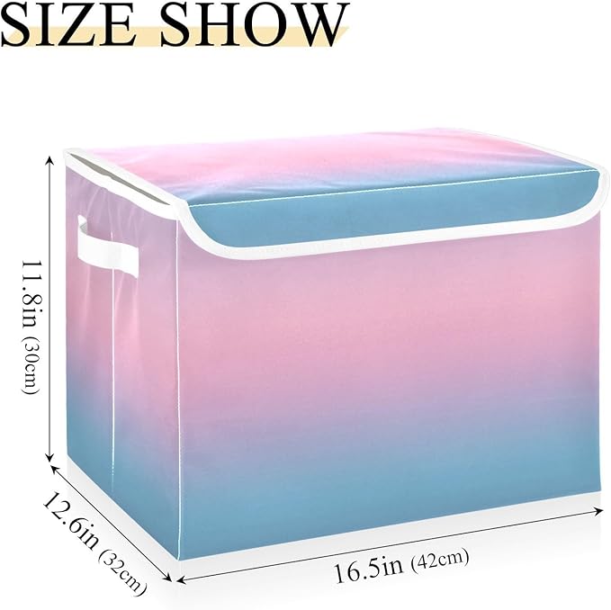 Gradients Storage Bin with Lid Stackable Box Storage Quart Storage Bin for Dorm Room Office Basket