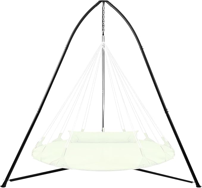 Tripod Hammock Chair Stand for Multi-Use Heavy-Duty Hammock Chair Stand for Indoor &amp Outdoor with Height Adjustable Triangular Design 330 lbs Capacity Easy Assembly Stand Only - Black