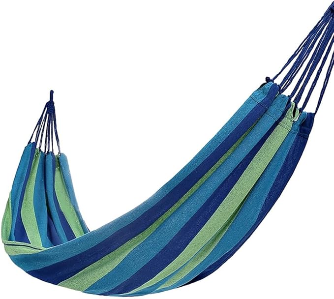 Portable Hammock Portable Swing Bed Camping Hammock Hanging Travel Bed Large Fringe Hammocks for Outdoor Beach Garden Backyard for Backpacking Beach (Color : Blue)