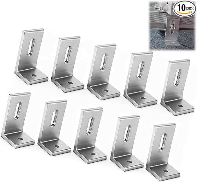 L Foot Solar Mount Aluminum Alloy Photovoltaic Panel Mounting Bracket Photovoltaic Mount for Roof PV System Waterproof &amp Weather ProofStrong Load (10PCS)