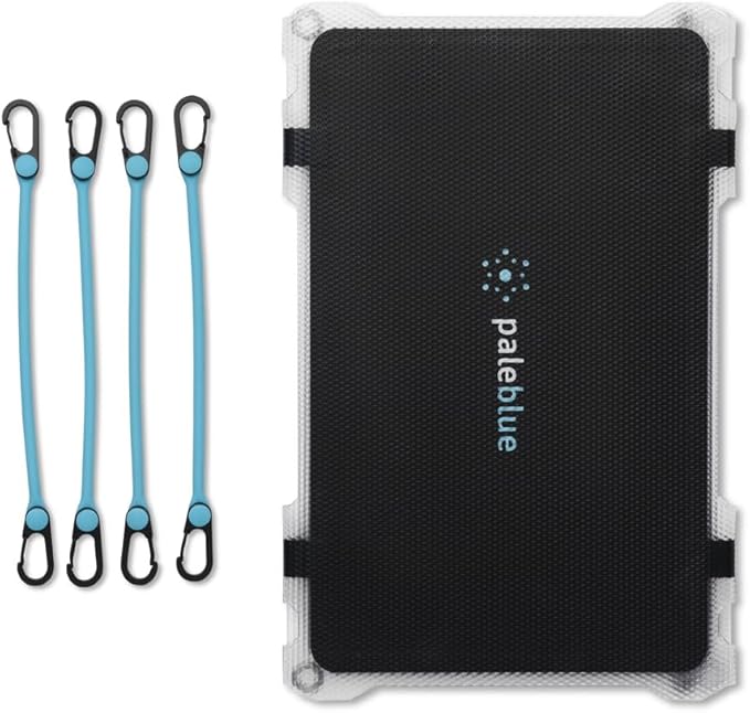 Paleblue Approach 2 Portable Solar Panel Charger – 21 Watts – Triple Panel Foldable Solar Charger with Dual USB Ports Grip Cords &amp Stash Sleeve - Camping Hiking Backpacking &amp Off-Grid Outdo