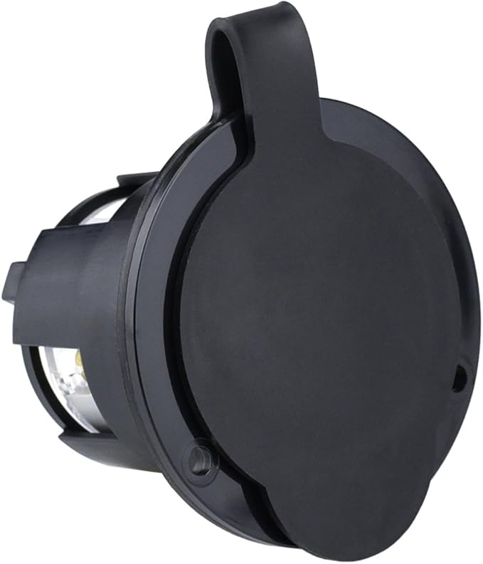 Cllena NEMA L14-30 Flanged Generator Power Inlet/Outlet Receptacle Socket with Cover 30 Amp 125/250V 7500W (Black)